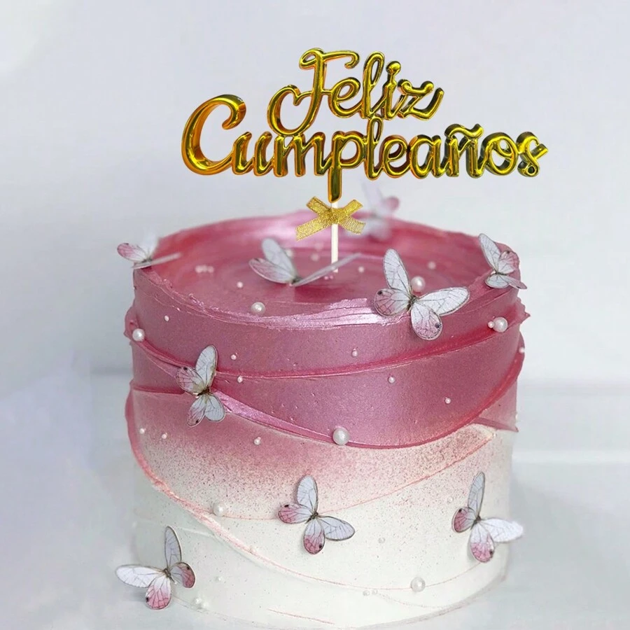 1 pièce Cake Topper "Feliz Cumpleaños" en espagnol, Retour à l'école Jour de la Saint-Valentin
