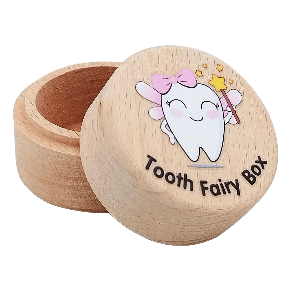 1pc Wooden Children Tooth Storage Box Baby Teeth Keepsake Gift Tooth Fairy Box Baby Shower Family Decorations Giftsbaby Shower Easter Gift Sthings For Girls/Boys