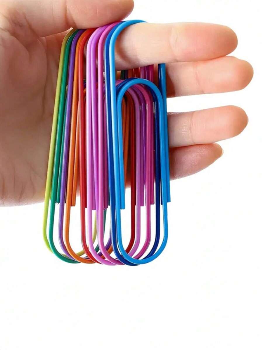 20pcs Large Creative Colorful Binder Clips Metal Coated Plastic Bookmark Paper Clips Cartoon Mix-Color Binder Clips Back To School,Back To School,School Supplies
