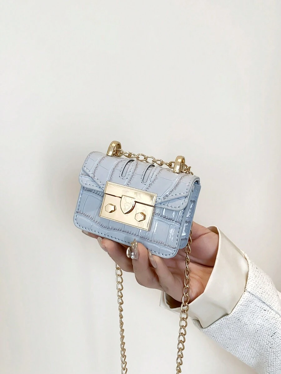 Minimalist Mini Crocodile Pattern Chain Shoulder Bag Street Style New Crossbody Bag