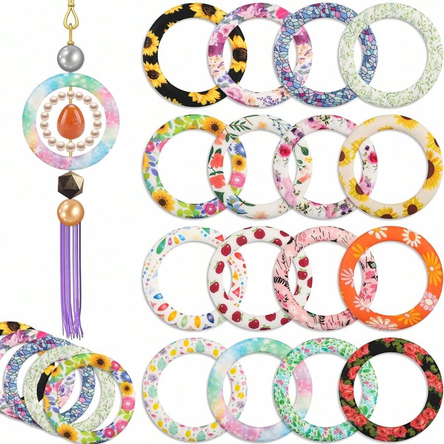 5/10Pcs Silicone Large Circle Beads For Jewelry Making DIY Handmade Special Decorations Craft Supplies
