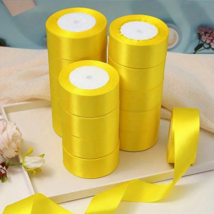 1/5 piezas de Cinta de satén para decorar flores de DIY rosas, para envolver regalos - Cinta de satén para lazos en bodas y fiestas