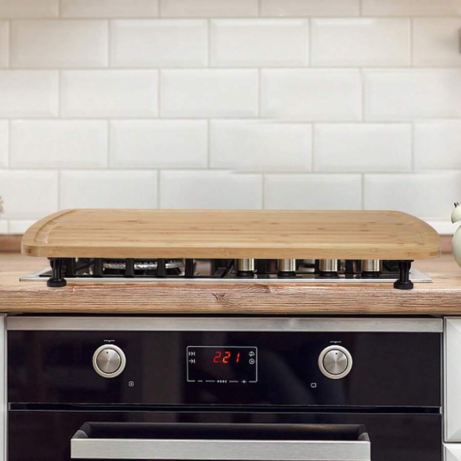 30 Inch Extra Large Bamboo Noodle Board Stove Cover, Large Charcuterie Board, Counter Space Top Covers For Electric Stoves & Sink Farmhouse Rustic Decorative Tray For Kitchen