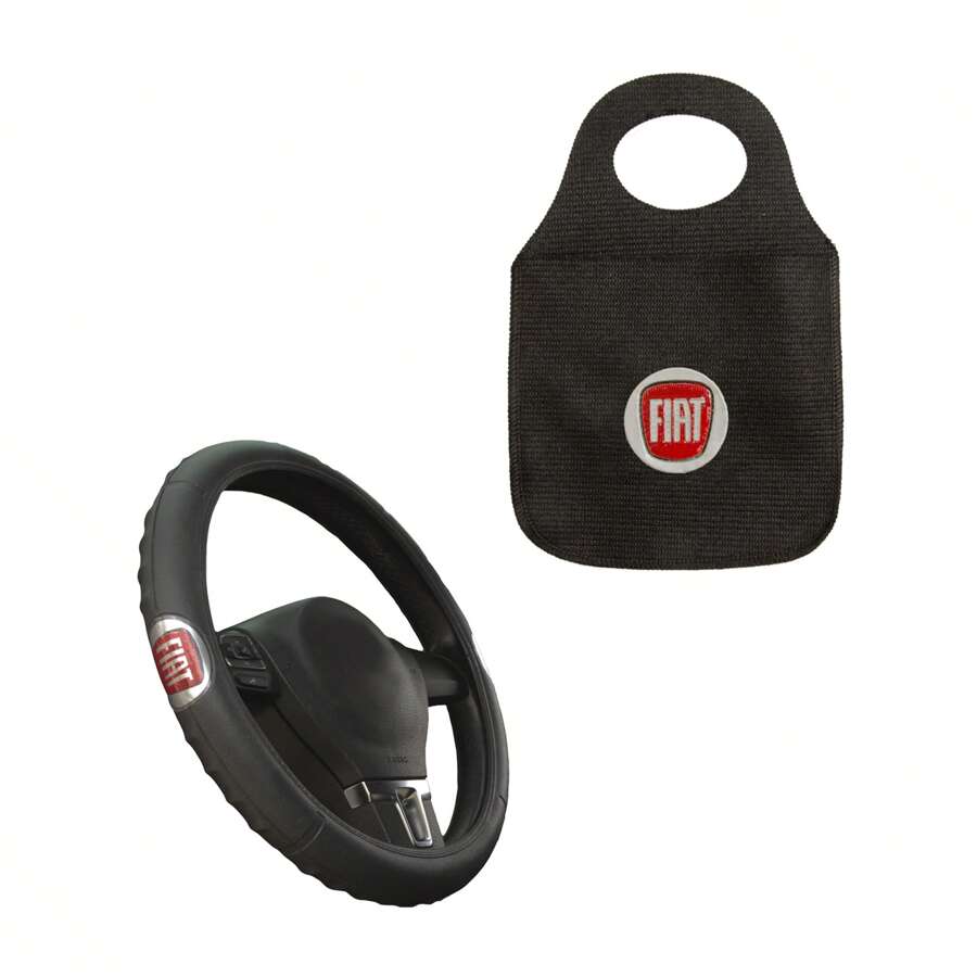 Capa de Volante Para Carro Fiat+ Lixinho Para Carro Multiuso Personalizada Fiat