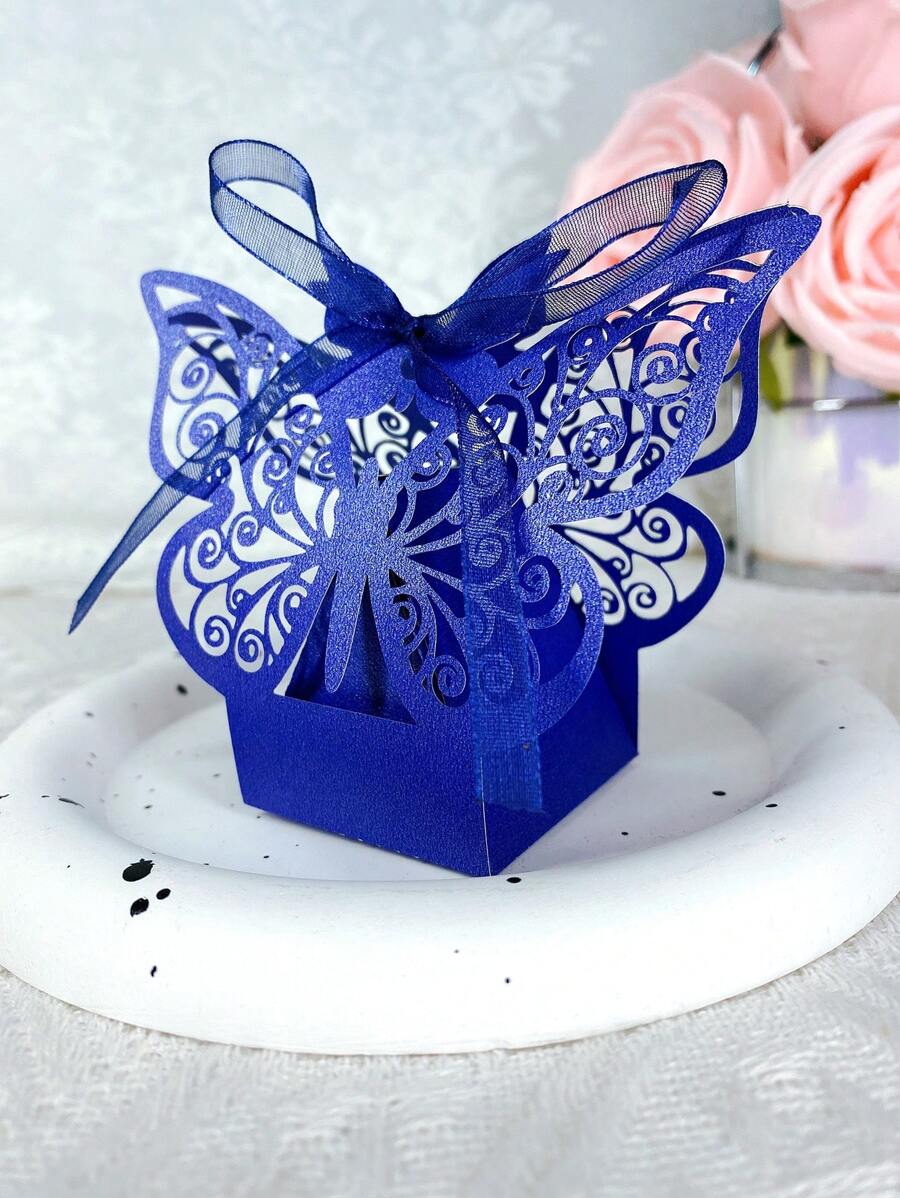 50 piezas Cajas de regalo y bolsas de embalaje adorables con diseño de mariposa para chocolates y caramelos, decoraciones para boda, matrimonio, cumpleaños, , fiestas, los objetos talla grande económicos, suministros para pequeños negocios, cajas de embalaje, decoración de boda, bolsas de regalo para fiesta de boda, útiles escolares, bolsas de alimentos, cajas de alimentos adecuadas para caramelos, chocolates, galletas, etc.
