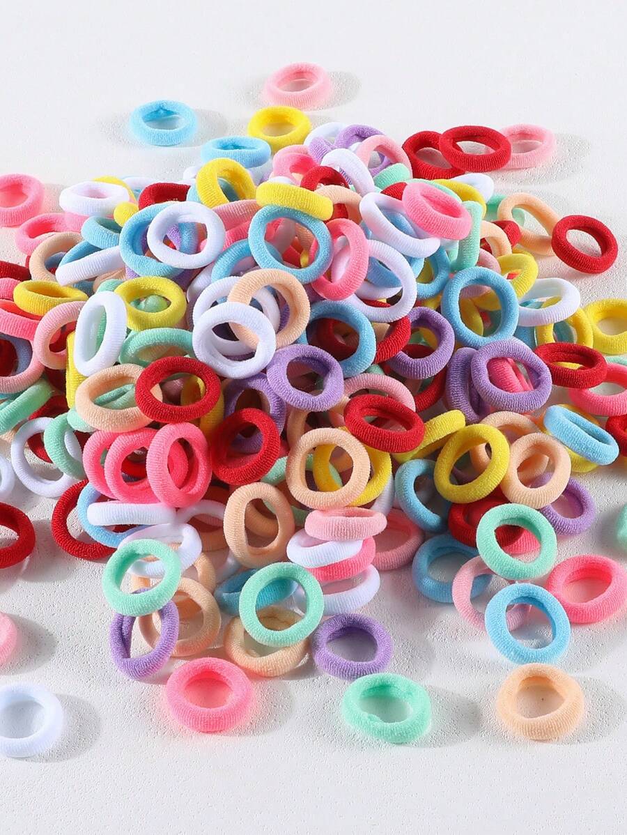 100 stuks meisjes eenvoudige stijl kleurrijk 0,8 inch diameter vingergrote haarelastiekjes, schattige naadloze paardenstaarthouders haaraccessoires geschikt voor dagelijks gebruik