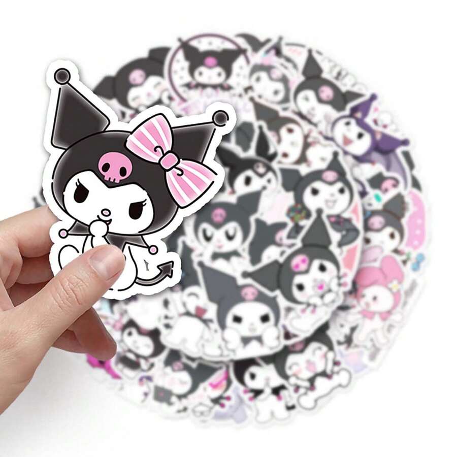50pcs PVC Stickers Waterproof Decorative Stickers Fun Valentine's Day Gifts Badtz-Maru Pompompurin Mimmy Hangyodon Sam Rilakkuma Tuxedo Double Star Melody Big Eared Dog Big-Eyed Frog