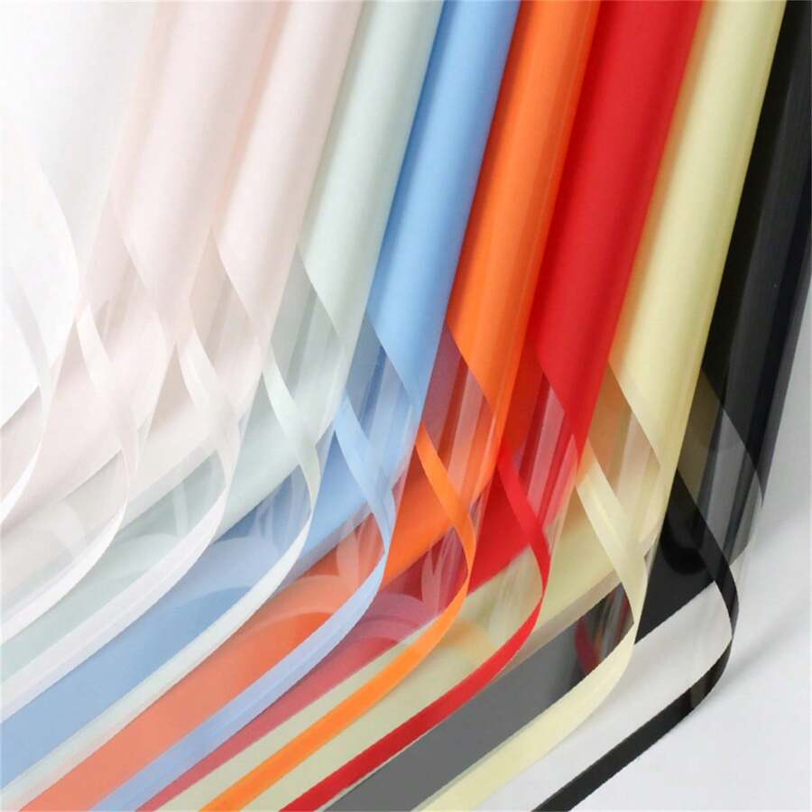 10pcs/20pcs Simple Frame Transparent Glassine Paper Flower Bouquet Wrap Waterproof Flower Wrapping Paper