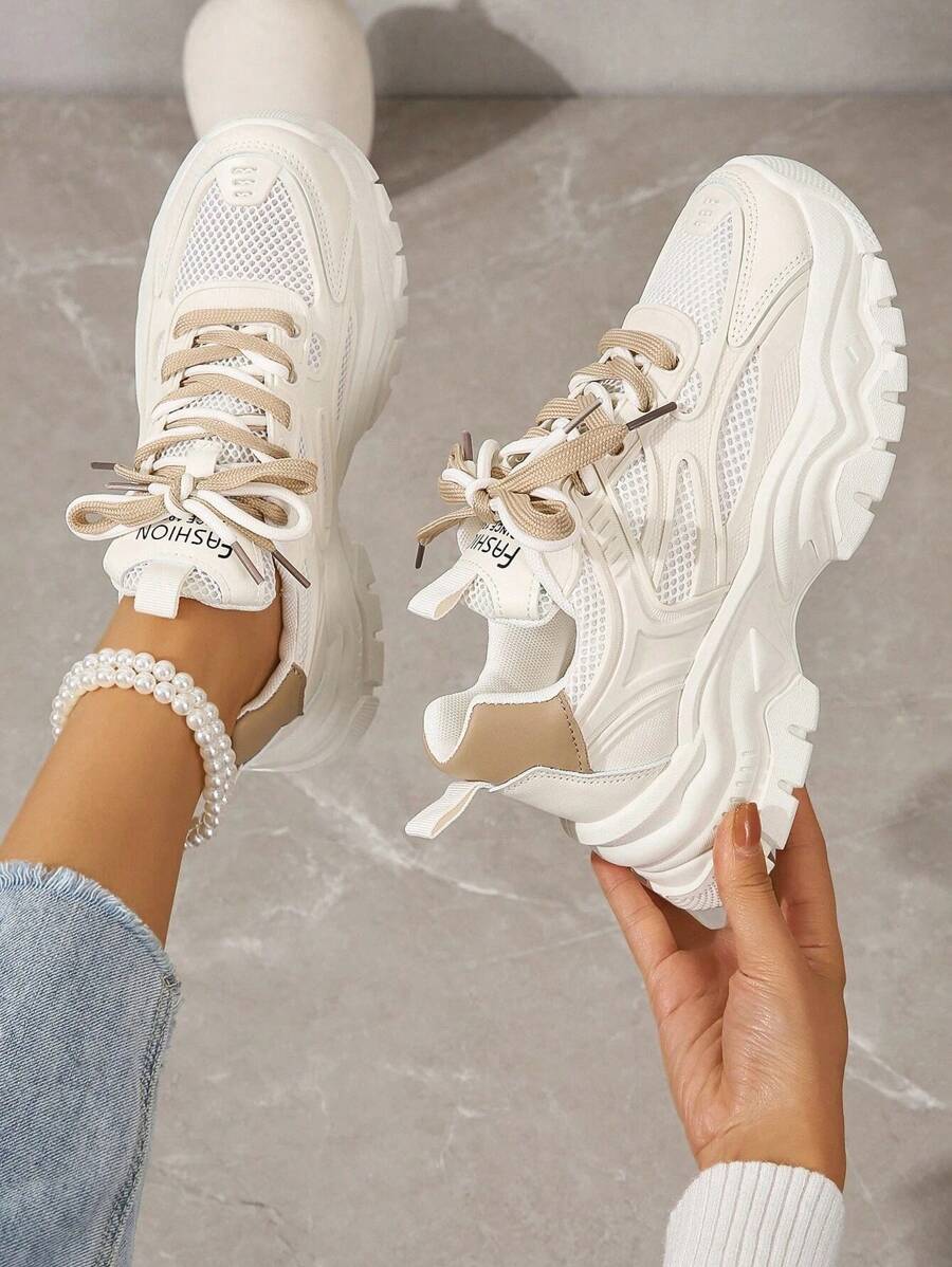 Women's Thick Sole Outdoor Sports Shoes, New Autumn Lightweight Thick Sole Height-Increasing Shoes, Suitable For Spring And Autumn Outdoor Sports Style