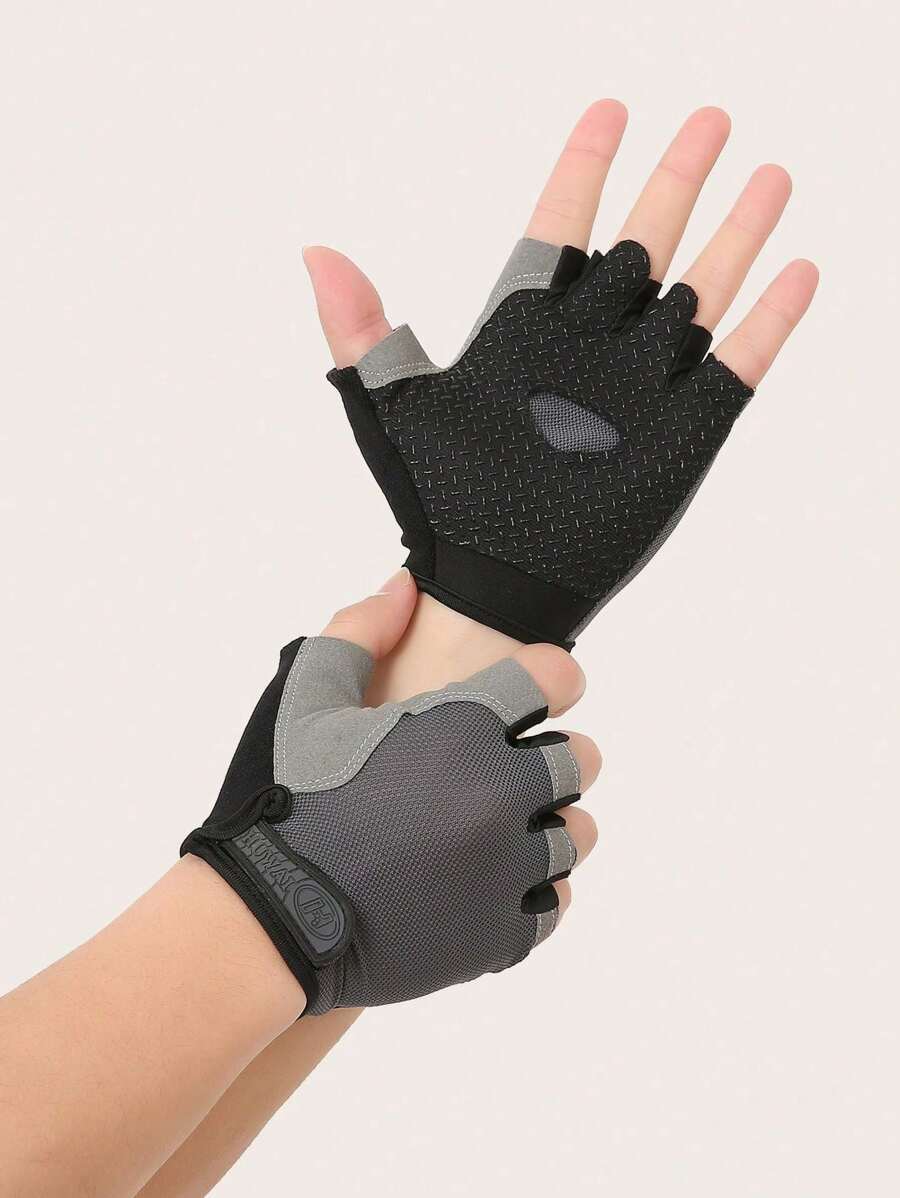 1 Pair Outdoor Half Finger Gloves For Men And Women Anti-Slip And Protective Training, Yoga, Fitness, Riding, Driving, Hiking Gloves