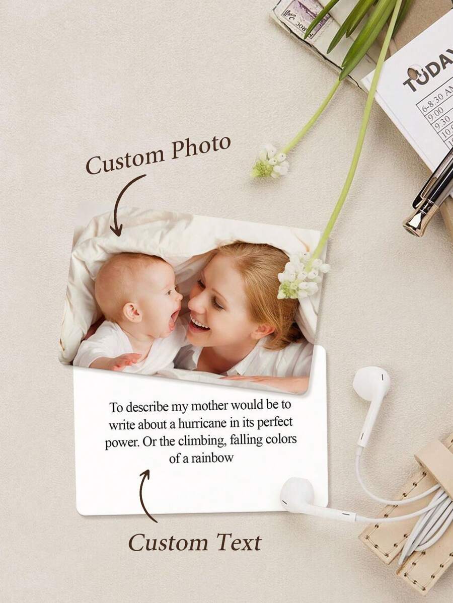 1pc Custom Mom Photo Wallet Card, Personalized Photo Wallet Insert Card, Custom Mom Photo Wallet Card, Personalized Engraved Wallet Card With Picture, Personalised Photo Wallet Purse Card, Wallet Card For Mom, Mother's Day Gift Pets, Grandparents, Children For Christmas, For Winter, For Fall/Autumn, For Holiday Treasure Finds, Winter Fashion, Christmas Gift, Personalized Christmas Ornaments, Personalized Gifts For Women/Men
