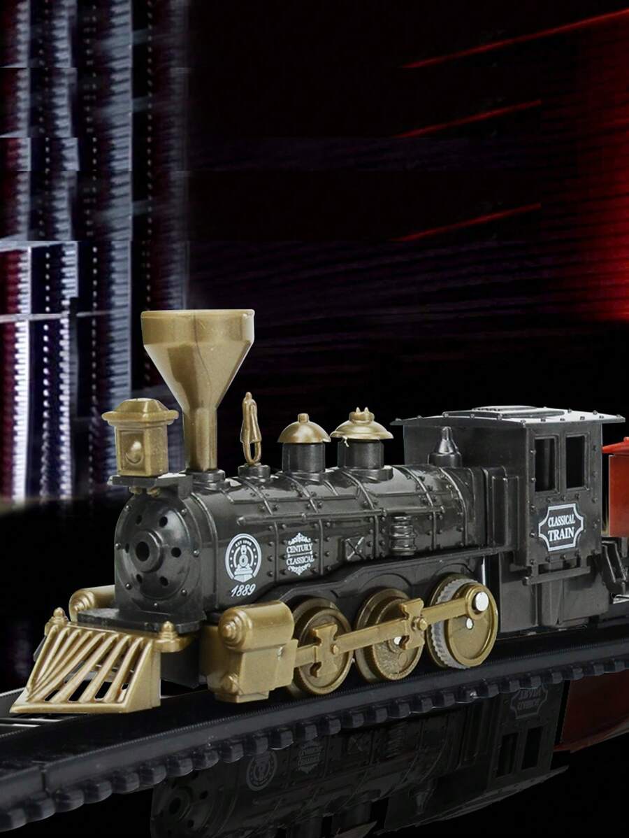 1 Set realistisch elektrische klassische Zugstrecke Bausatz Modelleisenbahnspielzeug Set, zufällige bunte Zubehörteile