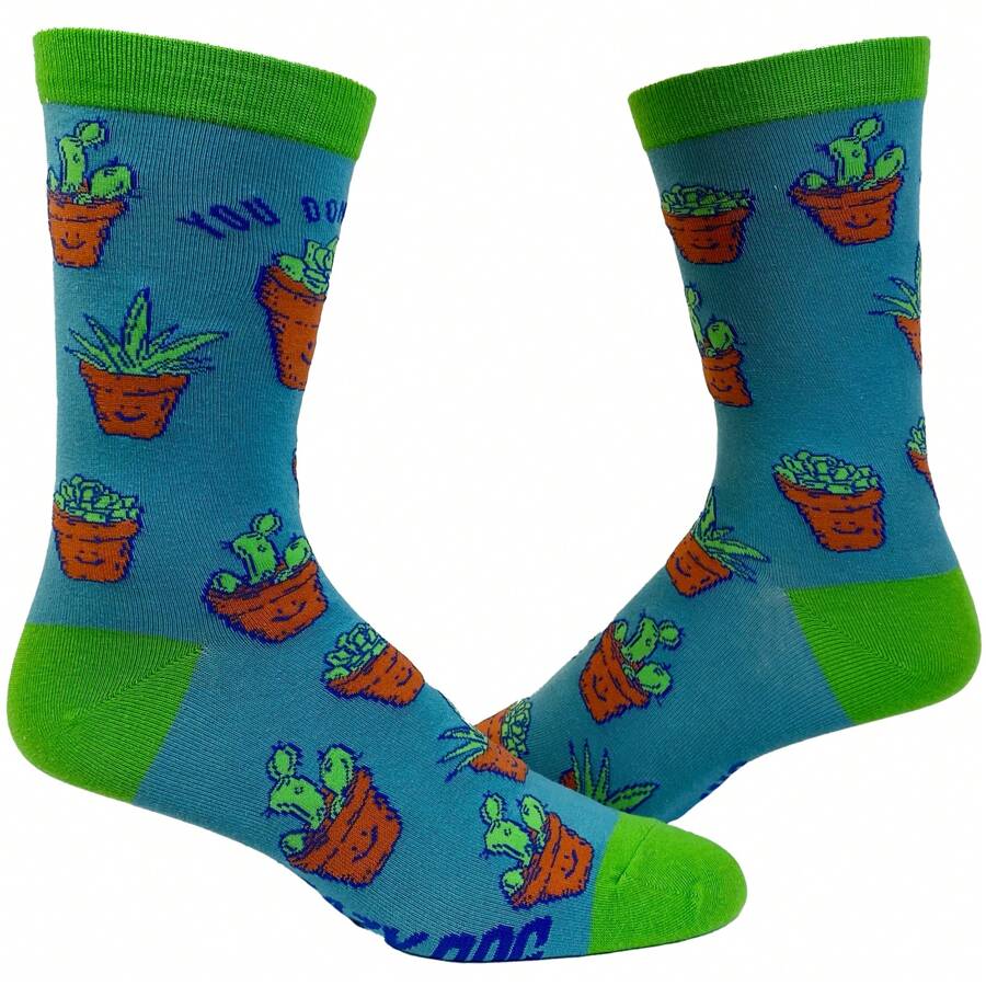 Crazy Dog T-Shirts Women's You Don't Succ Socks Funny Succulent House Plant Graphic Novelty Footwear
