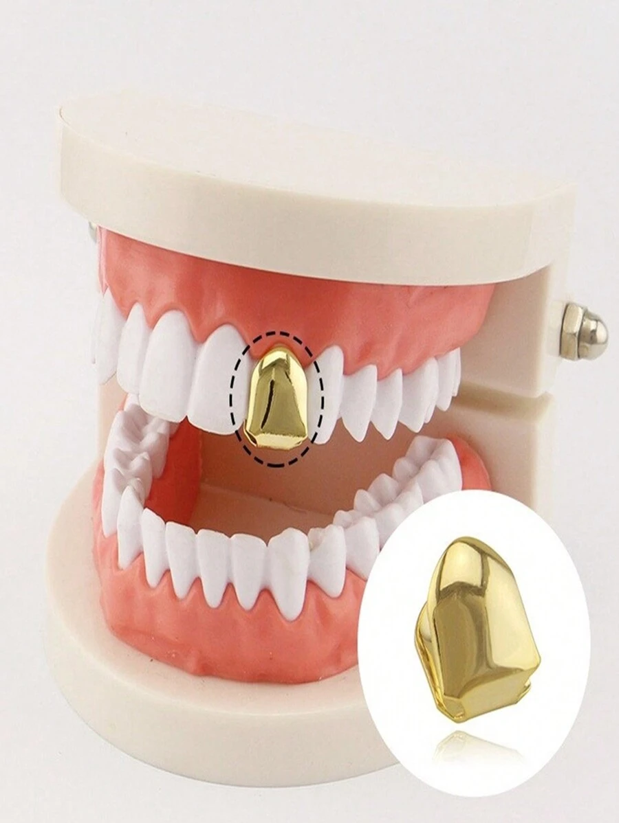 Grillz Unitário Banhado A Ouro 18k Capa Para Dente Hip-hop