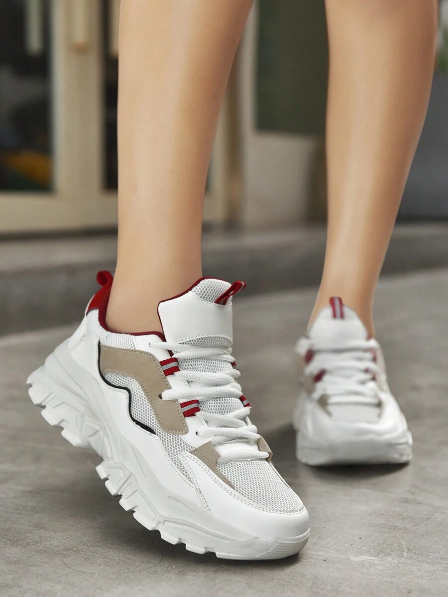 Women's Shoes, New Sports Shoes For Spring/Summer/Fall 2024, Thick-Soled Chunky Sneakers, Versatile Casual Height-Increasing Shoes