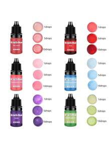 Heißes Korallenrot, fluoreszierendes Rot, fluoreszierendes Blau, Violett, Matcha-Grün