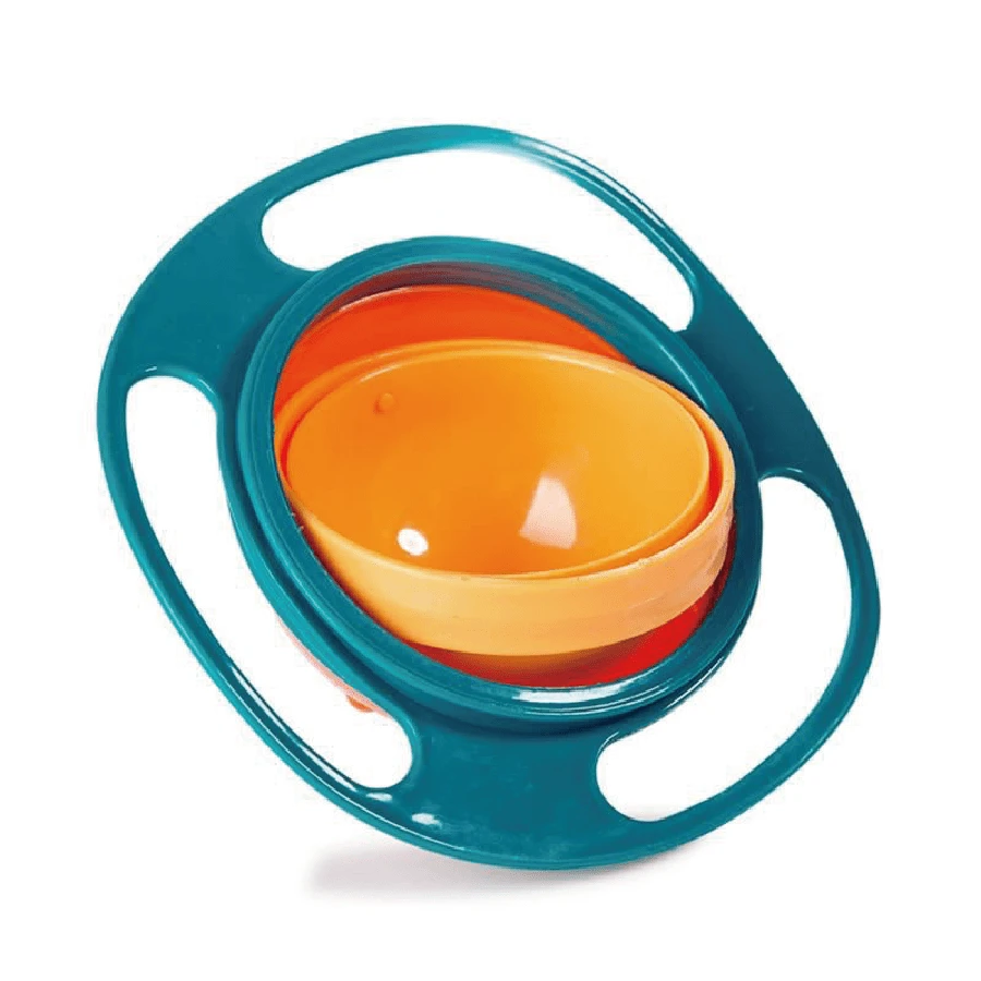 360 Rotate Avoid Food Spilling Food Snacks Bowl Lunch Box Baby Bowl Children Tableware Non Spill Bowl Toy Dishes Universal Children Christmas Gifts Green