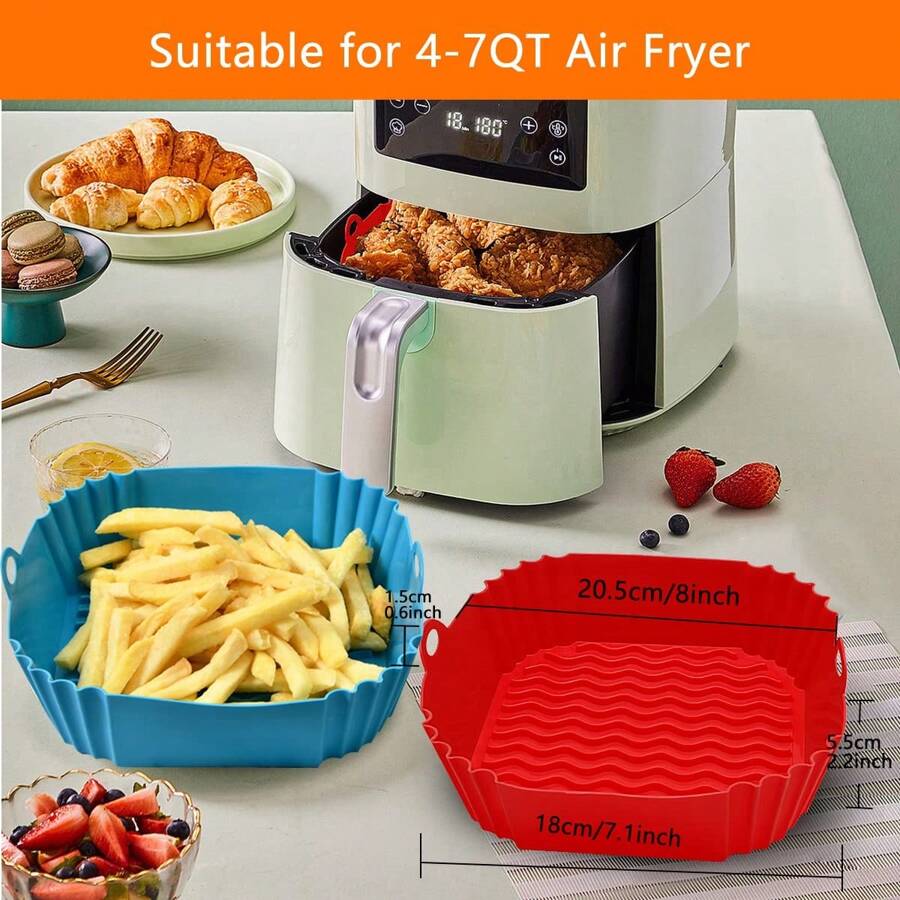 1 szt. kwadratowa silikonowa mata do pieczenia Air Fryer, silikonowa wkładka do kwadratowej frytkownicy Air Fryer