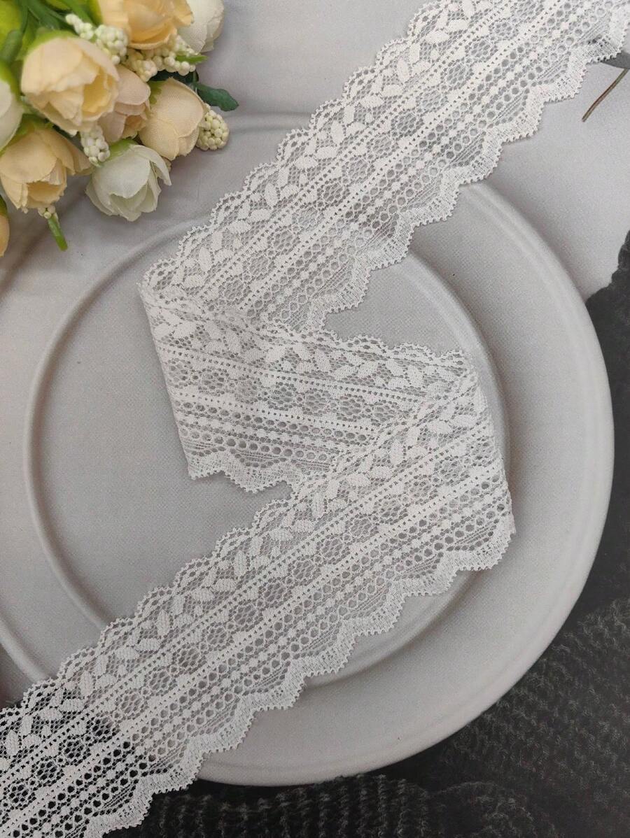 90cm/1 pezzo Pizzo elastico morbido, pelle-friendly e traspirante, adatto per abbigliamento, scollo, polsini, orlo vestito, biancheria intima, canottiera, abito da sposa, gonna, scarpe, cappello, biancheria da letto, decorazione, tessili per la casa, accessori per capelli, ornamenti, guanti, tende, giocattoli, confezioni floreali e vari materiali di artigianato