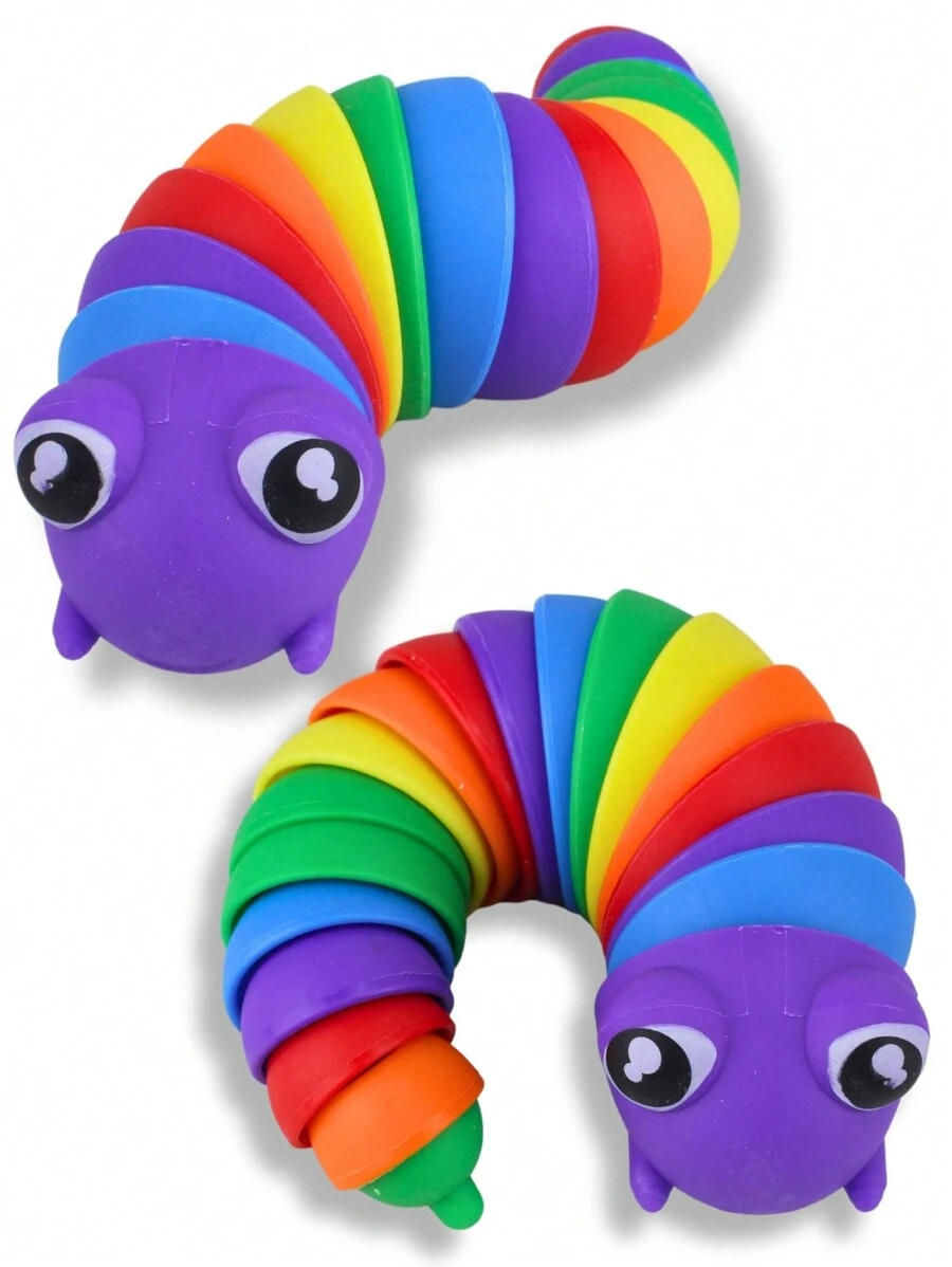 Slug Fidget Lesma 19 Cm, Brinquedo Sensorial Articulado de Descompressão Flexível