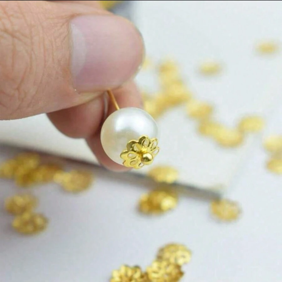 100/300/500 piezas de 6mm Tapas sueltas en forma de flor hueca con borlas para espaciadores de cono, para hacer aretes, colgantes, pulseras, collares y accesorios de joyería DIY