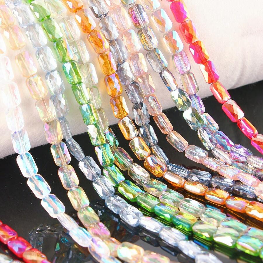 10 peças Contas de Vidro Facetadas de Qualidade Premium 7*9mm, Contas de Grade de Cristal Artificial de Vidro para Fabricação de Joias DIY