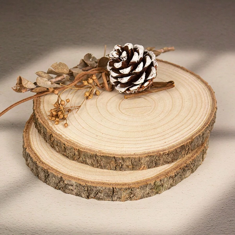 2 Pieces 6-7 Inch Round Natural Wood Slices For Centerpieces / Crafts / Painting / Table Decorations / Wedding Decorations / DIY Projects / Christmas Decorations