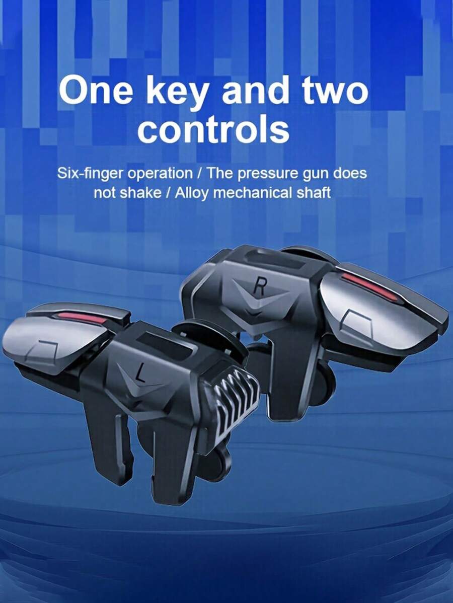 Mobile Phone Game Buttons, Mobile Phone Game Controller Triggers, The Mobile Game Controller Adopts A Unique Clip Design, Which Can Be Used With Screen Protectors And Phone Cases. It Can Be Used With The Thumbs And Index Fingers Of Both Hands To Move, Adjust Angles, Aim And Shoot Simultaneously. The Simple Design Reduces The Use Of The Mobile Phone Screen And Prevents Accidental Pressing Of The Side Buttons During The Game.