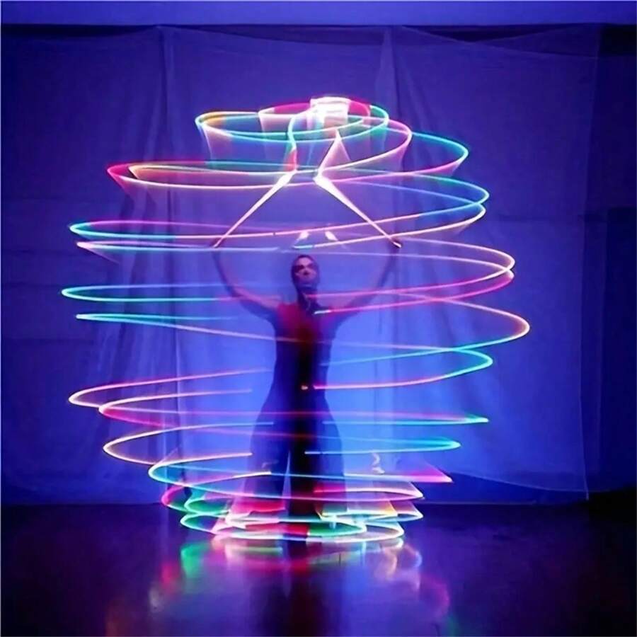 1/2 stuks LED Poi Ball Glow Ball Zachte Glow Ball met 9 verlichtingsmanieren voor beginners en professionals Rainbow Spinner Dance en hoogfrequente Flash Spin LED Light Up Toys, Kerstmis Halloween Gift Glow Ball