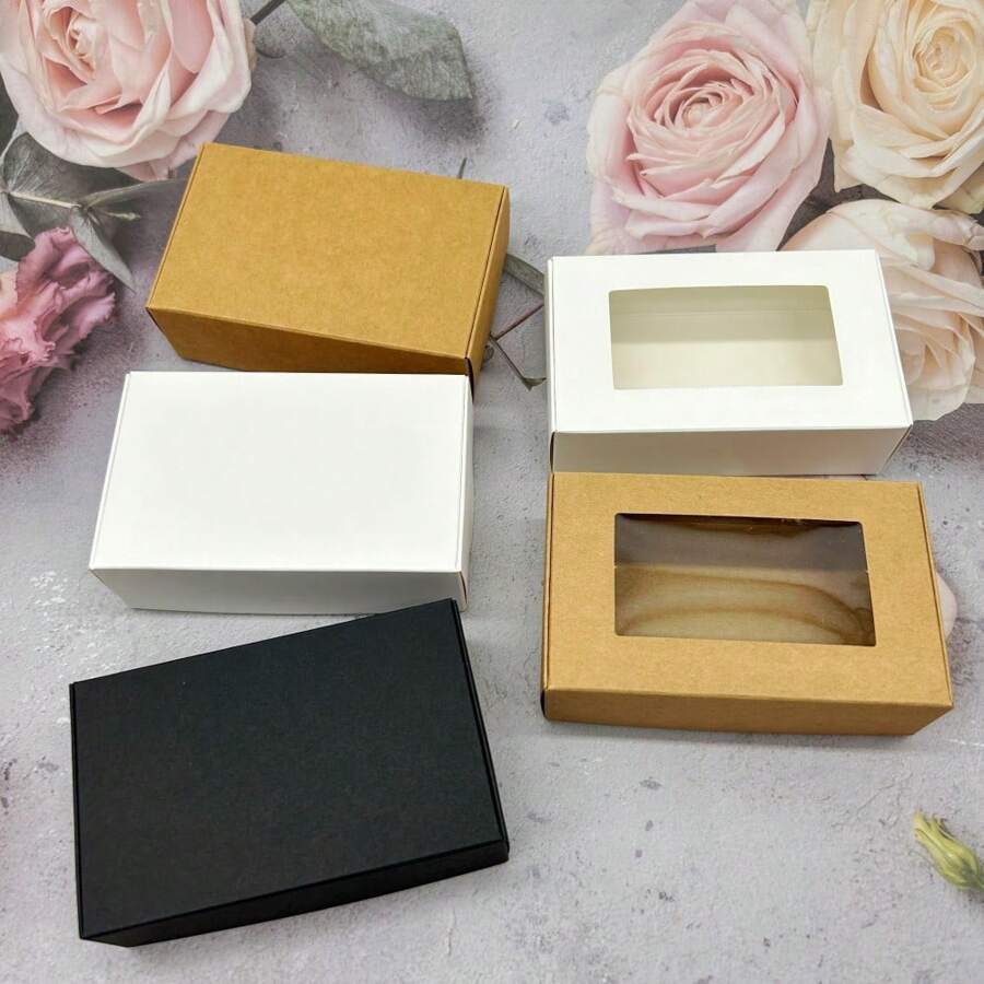 10pcs/Pack 11.5x7x3.5cm Kraft Paper Gift Box Soap Handmade Soap Package Paper Box Small Sundries Packaging Box