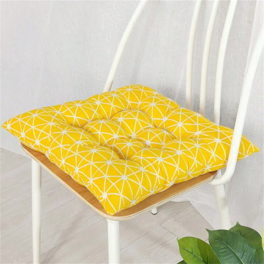Square Strap Chair Cushion, Linen-Like Seat Pad, Suitable For Office Chair, Student Chair, Dining Chair, Tatami, Compressed Delivery