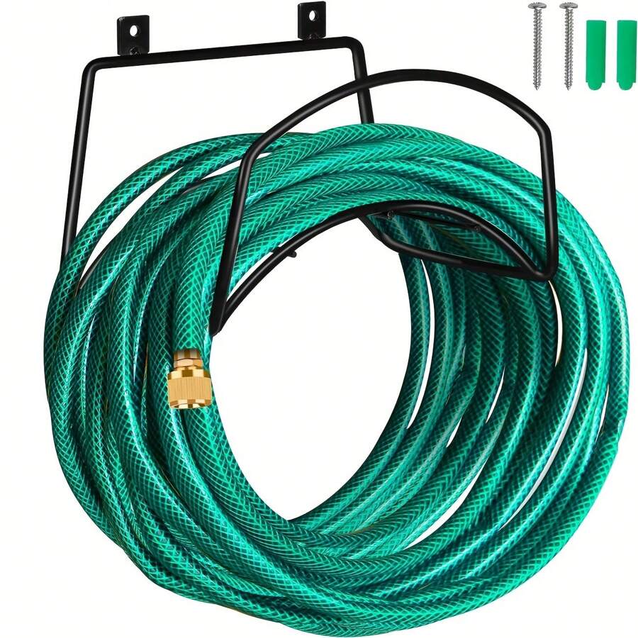 Heavy Duty Garden Hose Support-Water Hose Support For Outdoor Wall Installation Hose Hook, For Water Pipes, Rope And Extension Wire, Metal Hose Support