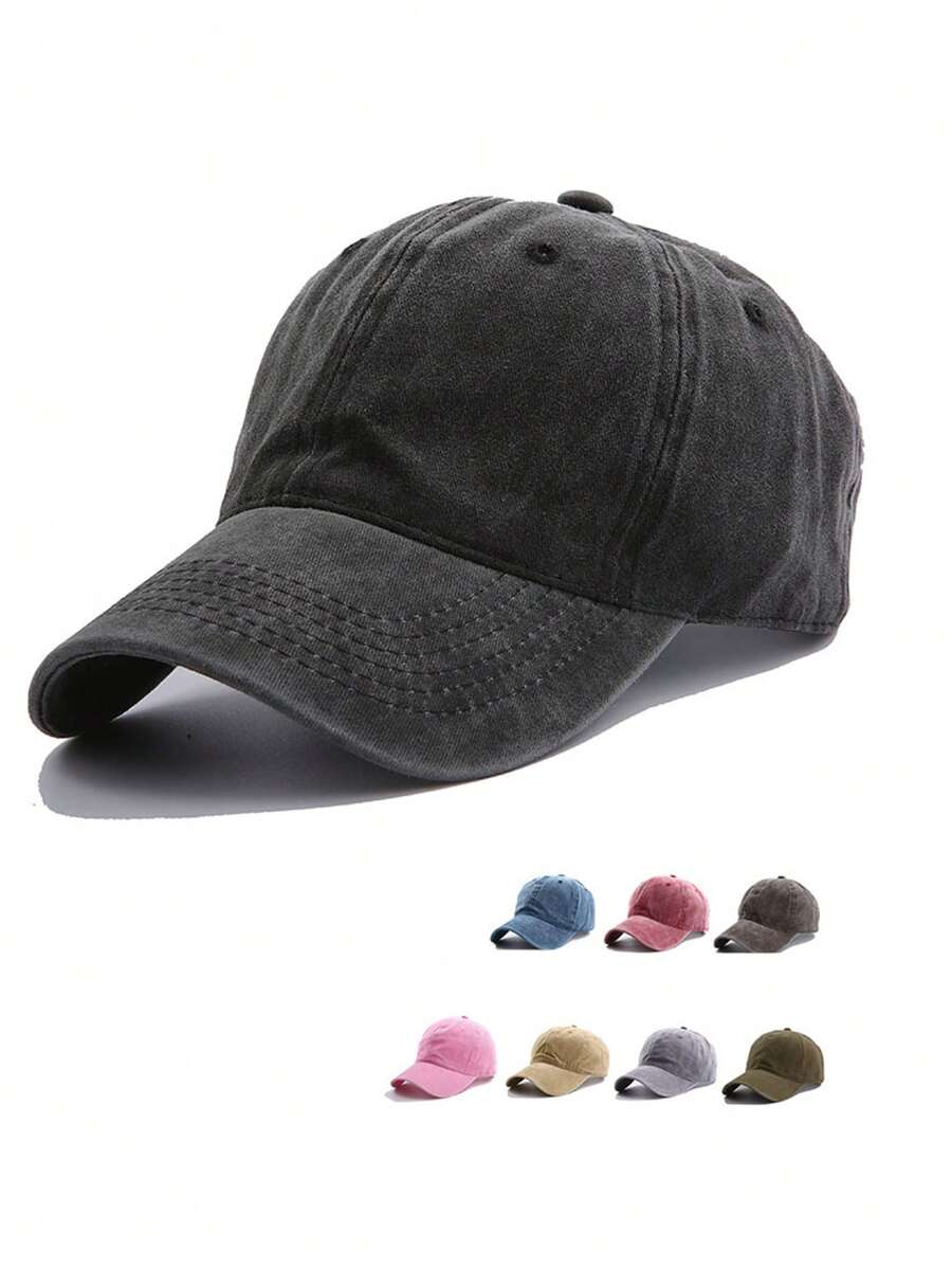 1/2/6/10 pezzi Uomo\ e donne\ Cappellino da baseball Y2K vintage di colore solido per sport all\"aria aperta, protezione solare casuale e informale con visiera lavata e usurata, adatto per attività all\"aperto e uso quotidiano