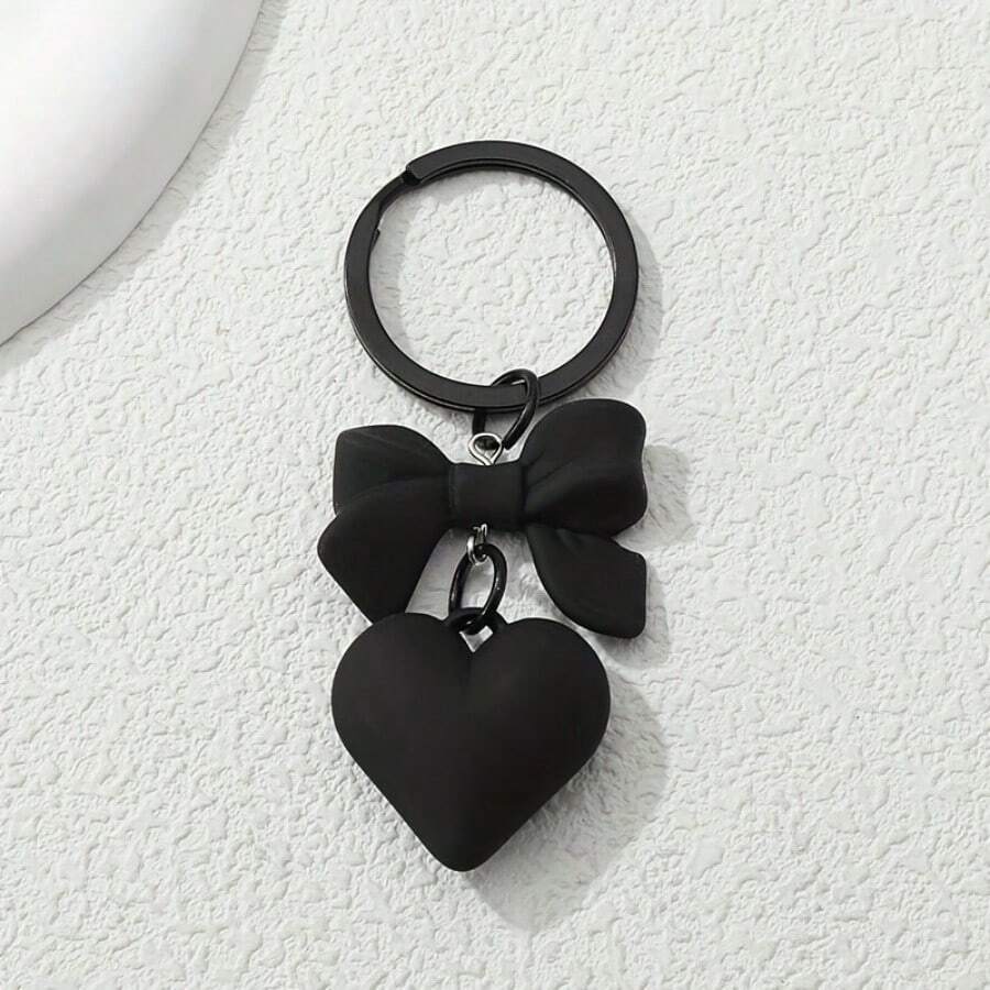 1pc Women Y2K Style Matte Heart Shaped Keychain, Cute And Cool Personalized Gift Keyring Pendant For Best Friends Valentine's Day Valentines Car Accessories Bag Charm School