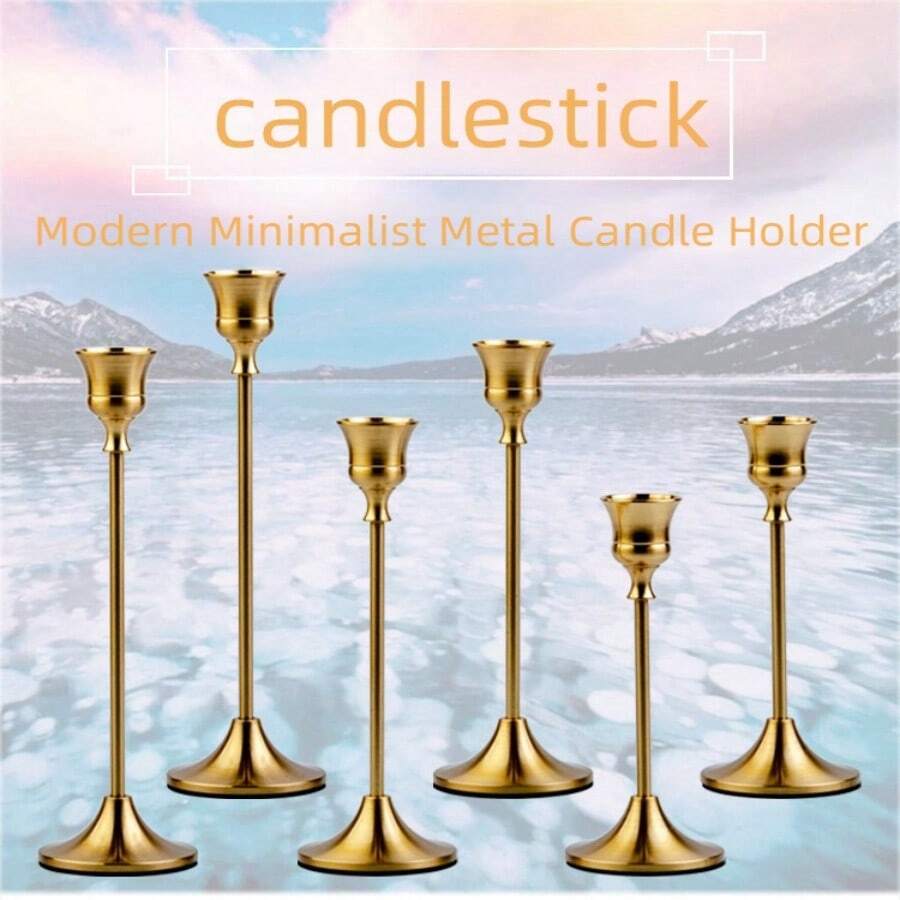 European-Style Iron Art Small Candlestick Set Of 3 For Dining Table, Western Candlelight Dinner, Wedding Decoration Candle Holder