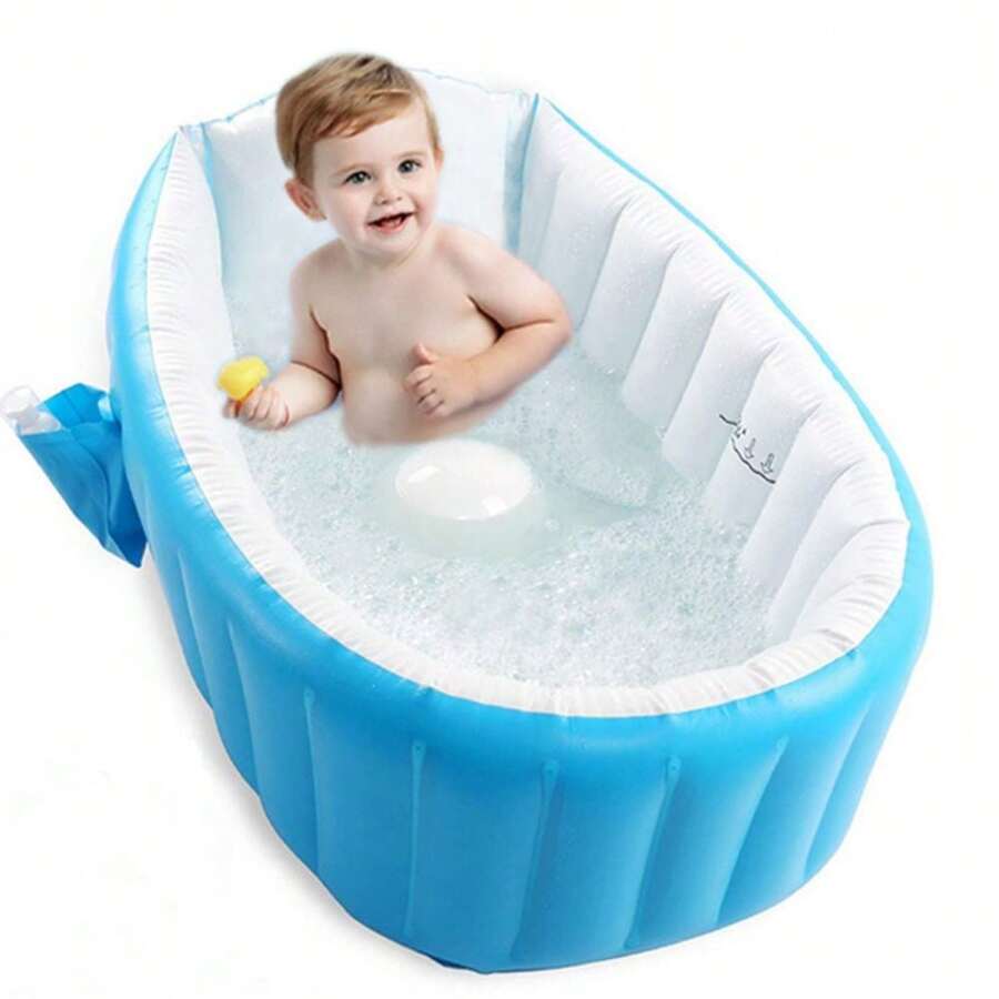 1 Portable Baby Inflatable Bathtub - Non Slip, Foldable Shower Basin, Travel Friendly, Children's Mini Air Swimming Pool - Perfect Gift For Holidays
