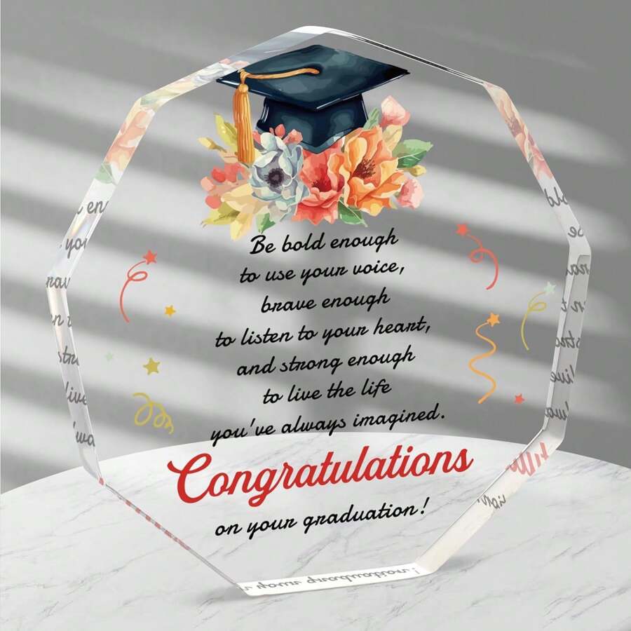 Regalos de graduación para ella, Regalos de graduación universitaria para ella, Regalos de graduación para amigo, Regalos de graduación de secundaria, Regalos de graduación 2024, Regalo de graduación de Placa de Acrílico de Recuerdo de Adorno