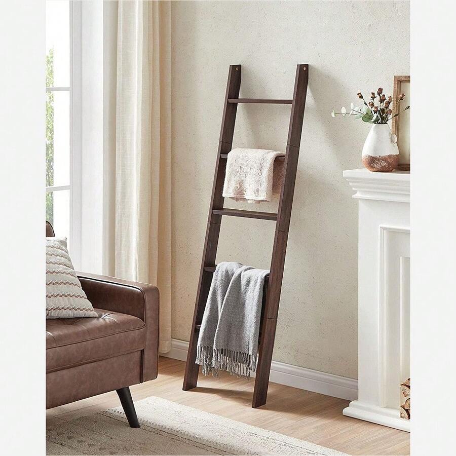 Decorative Blanket Ladder, 5-Tier Ladder Shelf, Ladder Rack For Storage And Decor