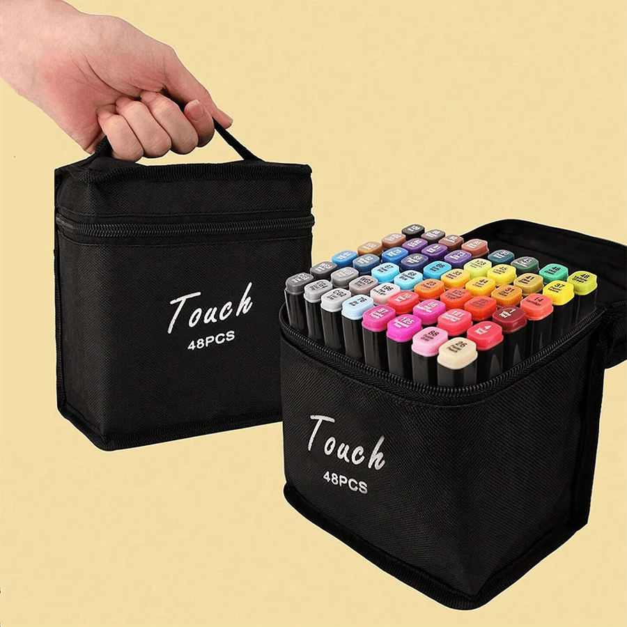 1set Permanent Dual Tip Oil-Based Marker Pens, Ideal For Boys And Girls Painting, Drawing, Diy And Creative, The Best Gift For Back-To-School Time Office, School, Drawing,Student,Markers,Stationery,Boys,Girls,School Supplies School Supplies,Back To School