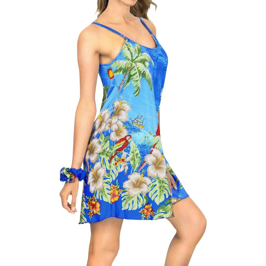 LA LEELA LA LEELA Women's Vacy Vacay Beach Summer Vacy Beachwear Dress Honeymoon Nightshirts Mini Slip Nighty