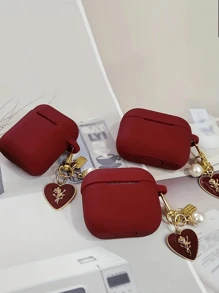 Pendentif perle d'amour fleur rouge