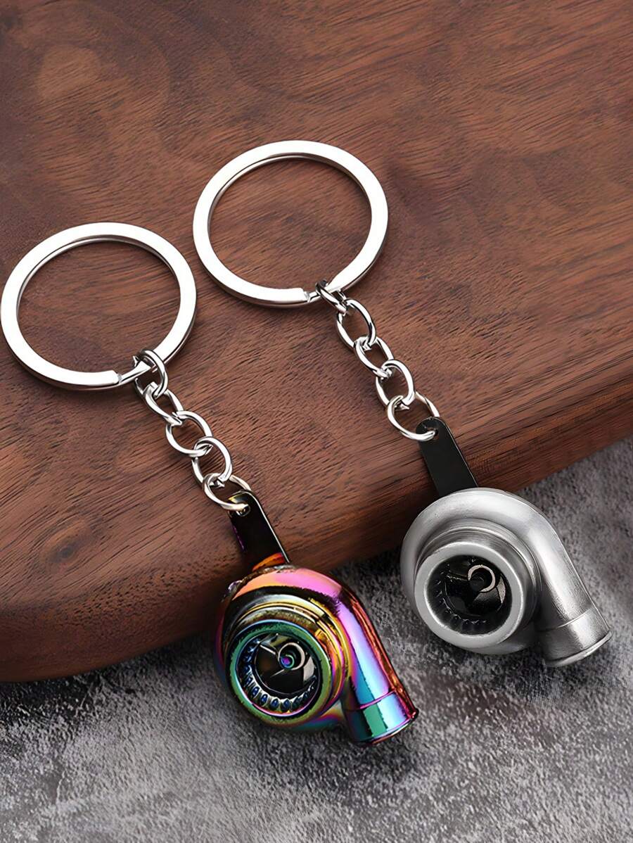 1 pieza Llavero creativo de turbocompresor para modificación de automóviles, llavero de metal de turbocompresor, colgante publicitario, regalo al por mayor para fanáticos de los automóviles, accesorios de automóviles, gótico lindo Y2k
