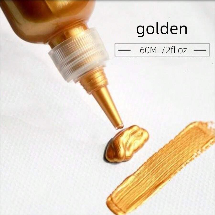1 pieza Pintura acrílica metálica de 60ML/2fl Oz, para pintura DIY, manualidades en madera, vidrio, porcelana, no se desvanece, suministros de arte para artistas y adultos Vuelta a la escuela, Día de la Madre, regalo para mamá