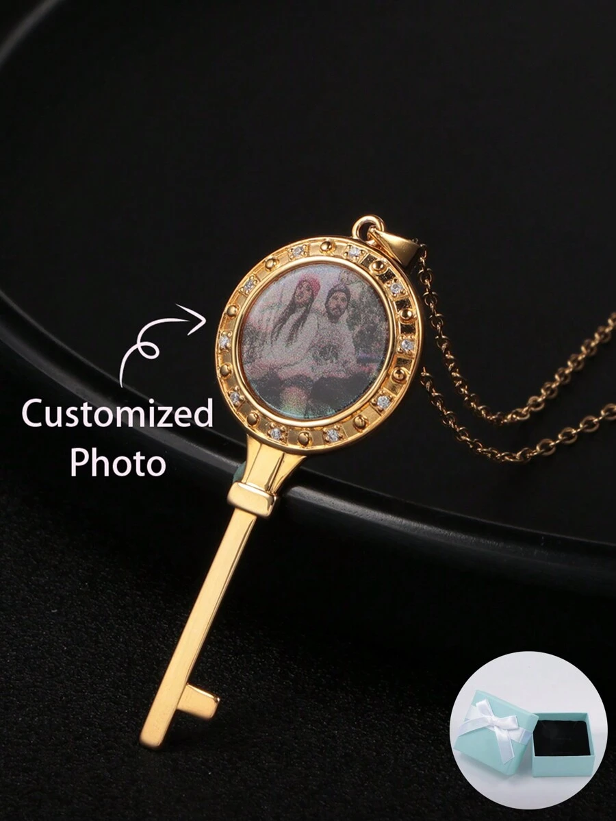 Llavero de corazón con foto personalizada y color personalizado y collar, regalo del Día de la Madre, regalo del Día de San Valentín, aniversario de cumpleaños, enviar amigos, compañeros de clase, graduación, Navidad, regalos de alta gama de la familia