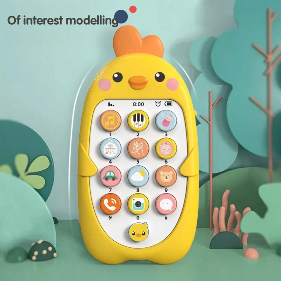 Baby Phone Toy Music Sound Telephone Sleeping Toys With Teether Simulation Phone Kids Infant Early Educational Toy, Gifts For Kids Christmas Halloween Thanksgiving Gifts