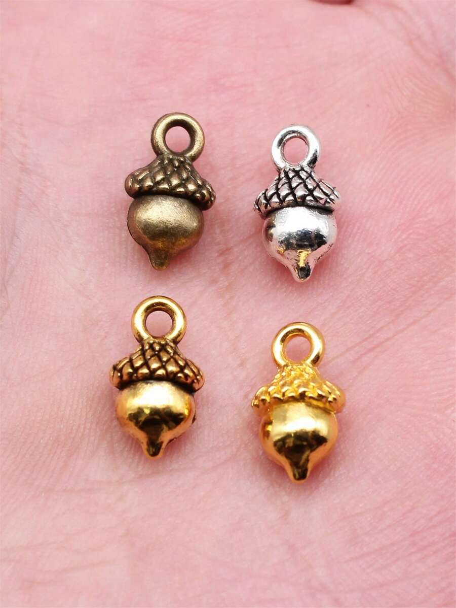 15pcs/Bag 13x7mm 3D Acorn Charms Pendant For DIY Necklace, Bracelet DIY Jewelry Making Accessory