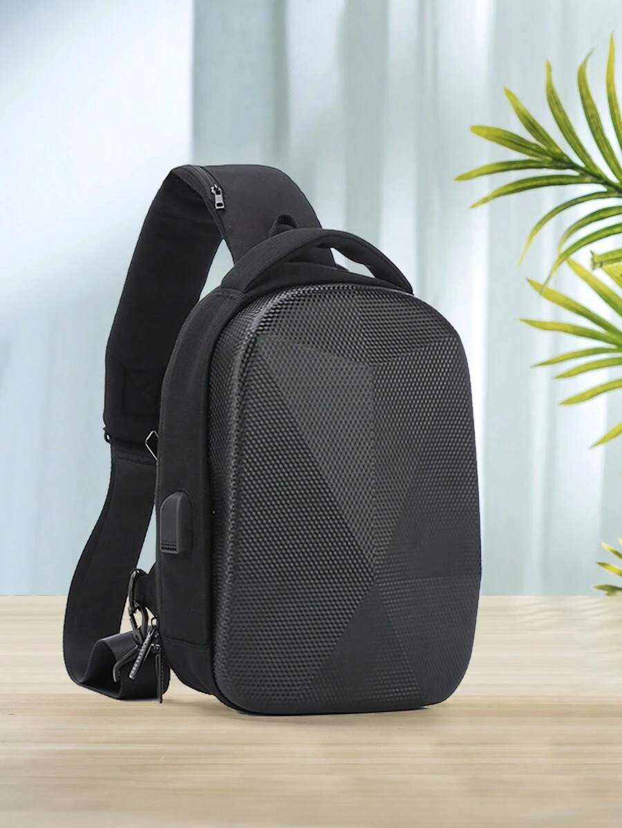 1pc 12.2inch/31cm ABS+PC Cross-Border New Fashion Chest Bag, Men Versatile Messenger Bag, Multi-Function Sports Sling Bag, Casual Shoulder Bag, Fashionable Street Style Accessory, Suitable For Daily Commute And Travel