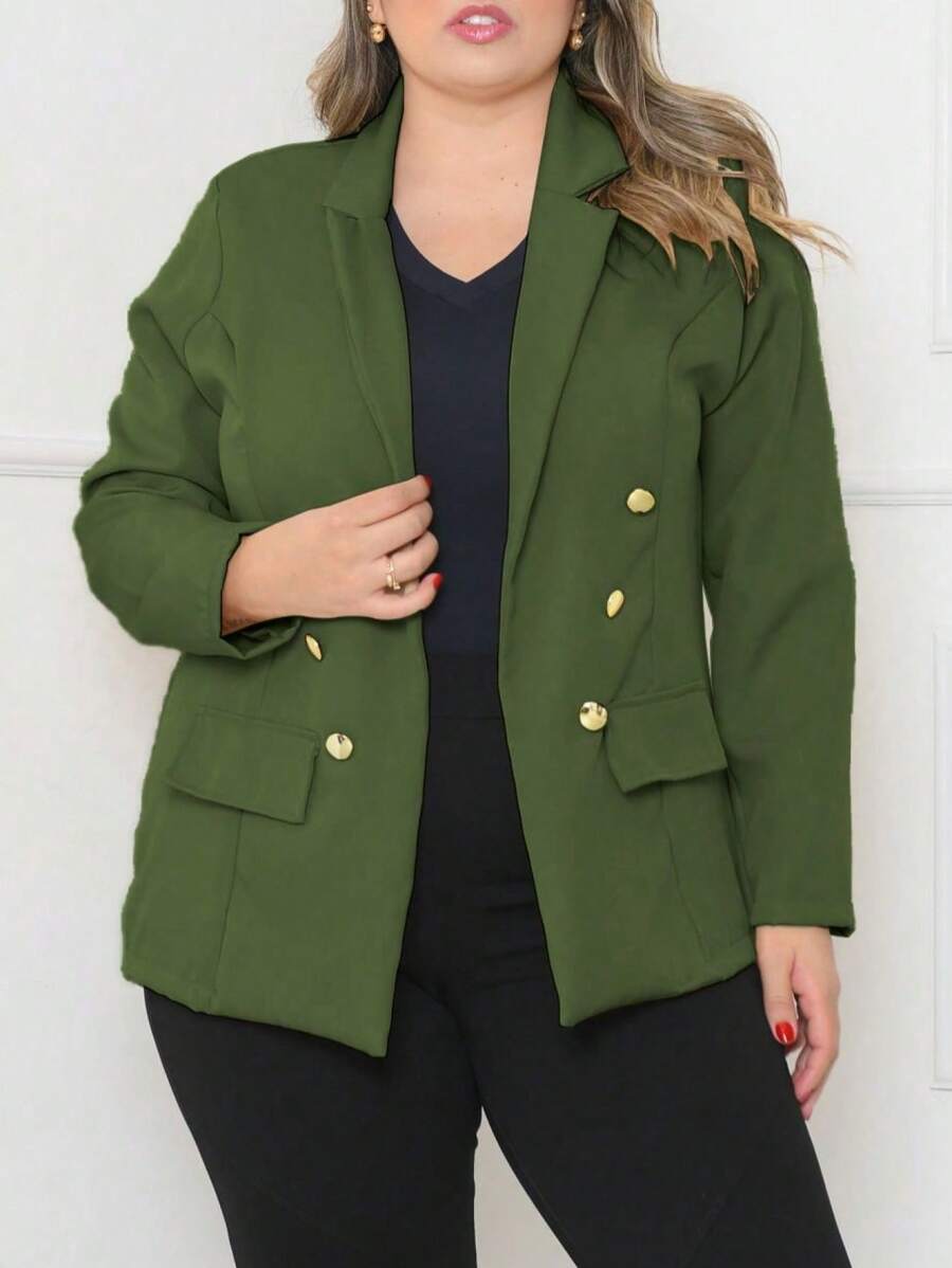 Blazer alfaiataria Plus size com botão Casacos mulher roupas feminina moda fake elegante G1 G2 G3 P M G GG *