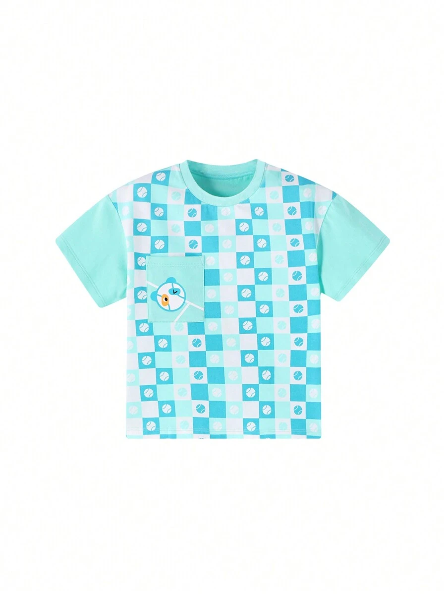 Annil Jungen Sommer Lässig Bedrucktes Rundhals Kurzarm T-Shirt