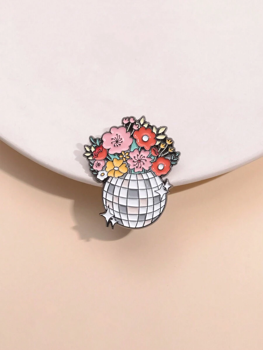 1 pieza Broche de Macetero de Bola de Discoteca Divertido, Accesorio Cómico y de Dibujos Animados para uso diario tanto para hombres como para mujeres